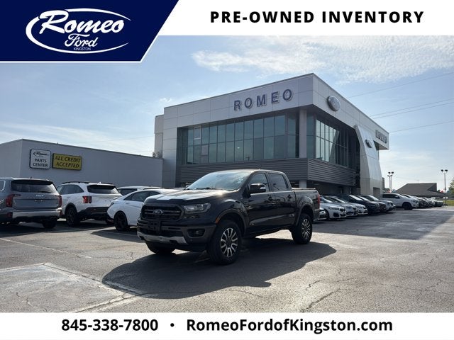 2020 Ford Ranger Lariat in Shadow Black — front three-quarter view